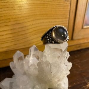 Acid Queen Ursa Ring in Sterling Silver and Smokey Quartz size 10